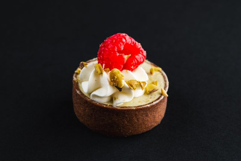 Tart pistacio malina mini